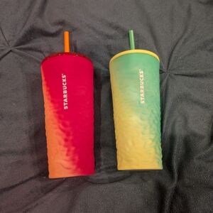 Starbucks Vibrant Gradient Tumblers with Straws